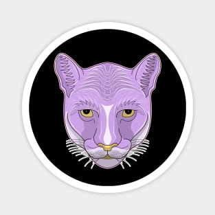 purple cougar face Magnet